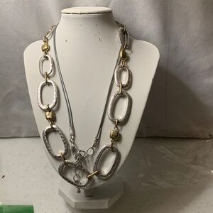 Fashion Jewelry Silver and Gold tone Chain Necklace